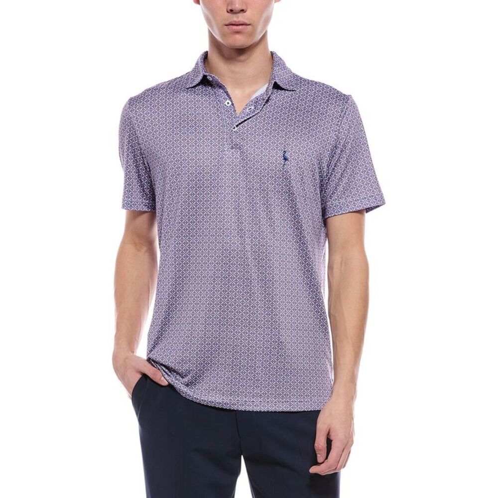 Tailorbyrd Mens  Diamond Geo Performance Polo Shirt, Red